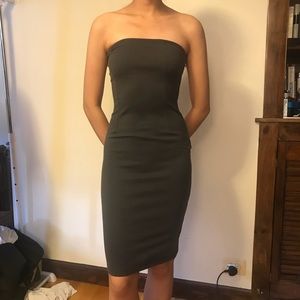 Zalora Grey Bodycon Strapless Dress